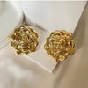Trendy Gold Flower Earrings