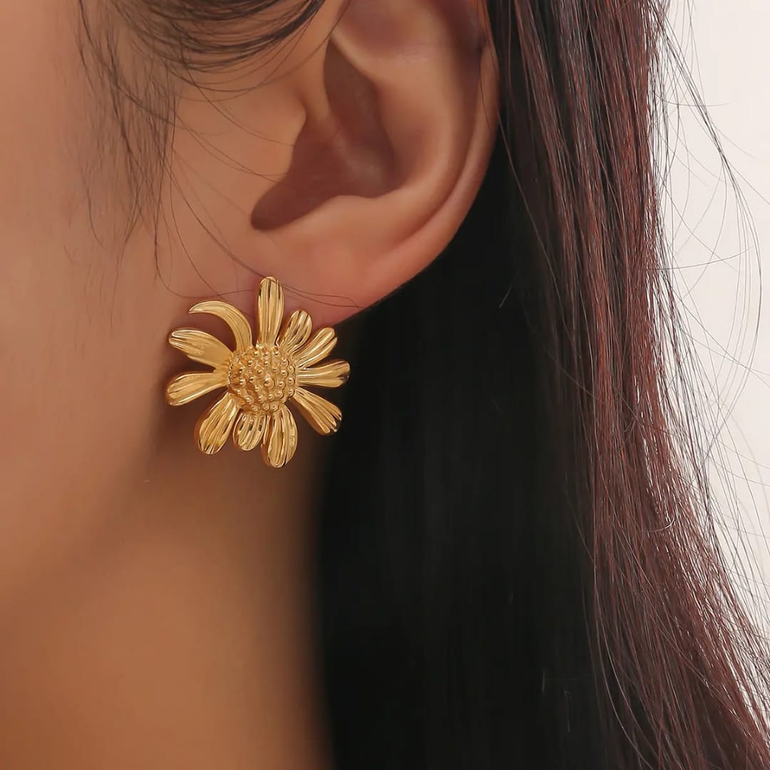 Anti Tarnish Flower Earrings