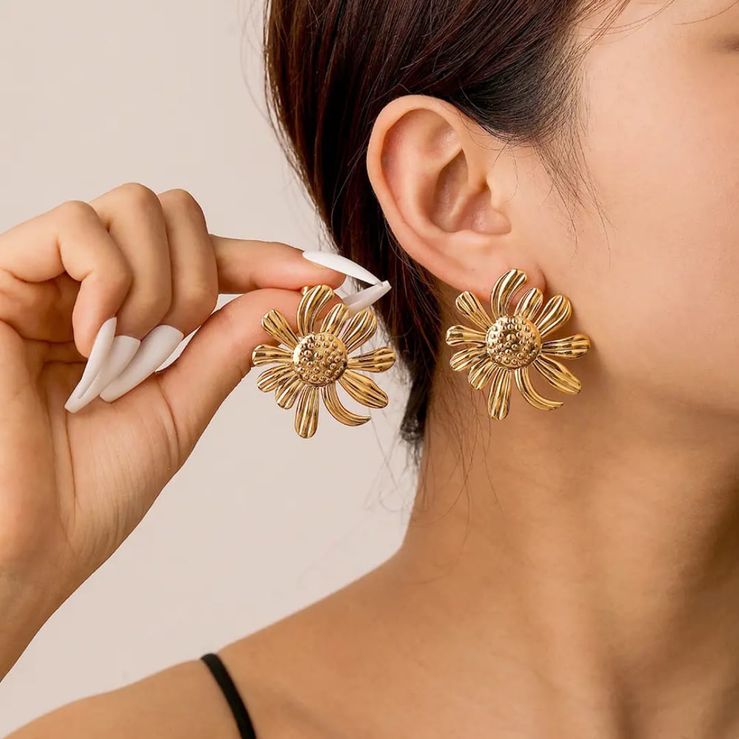Anti Tarnish Flower Earrings