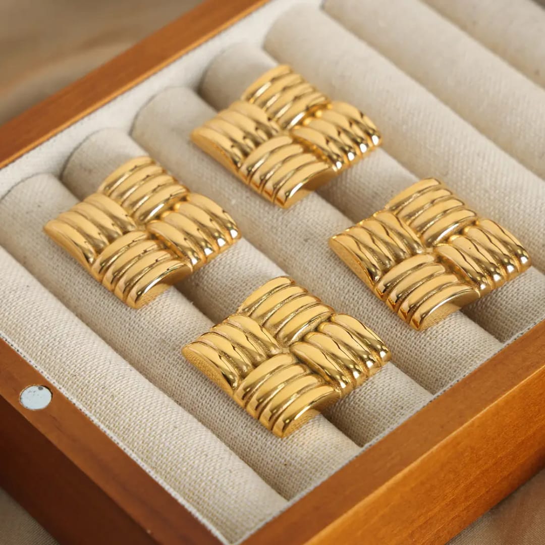 Anti Tarnish Square Shape Earrings