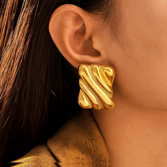 Rectangle Anti Tarnish Earrings