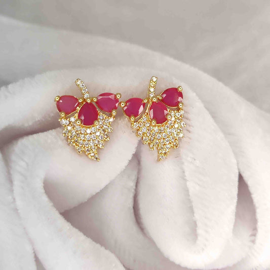 Trendy Grapes Stone Stud Earrings With Firkee Screw