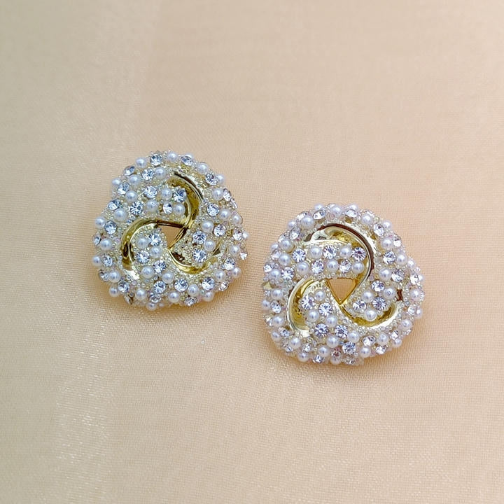 Twisted Pearl & Diamond Party Earring