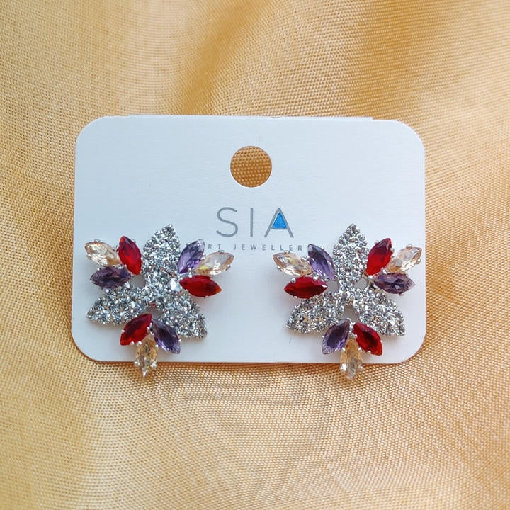 Diamond Snowflake Stud Earring