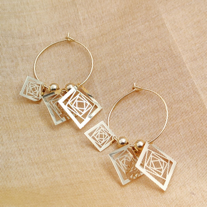 Trendy Drop Square Earring