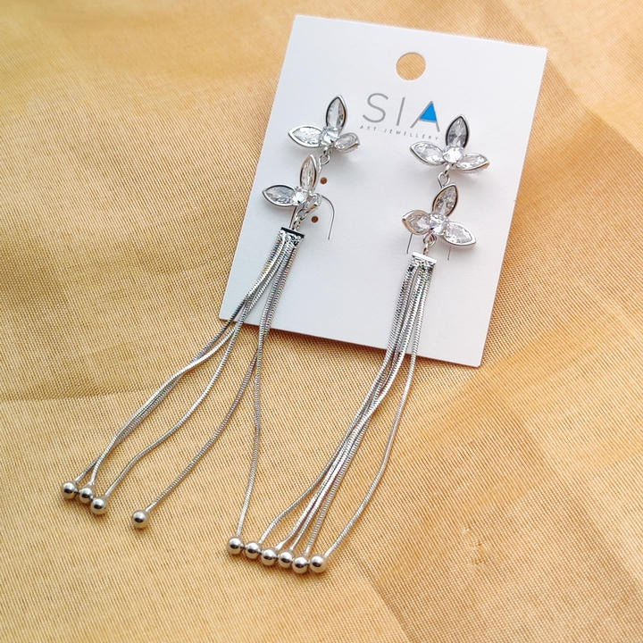 Stunning Drop Chain Diamond Earring