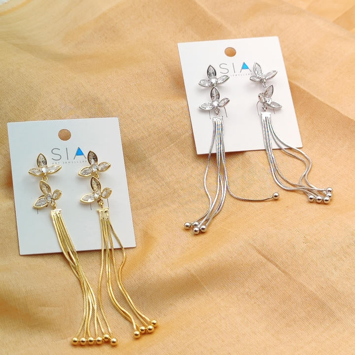 Stunning Drop Chain Diamond Earring