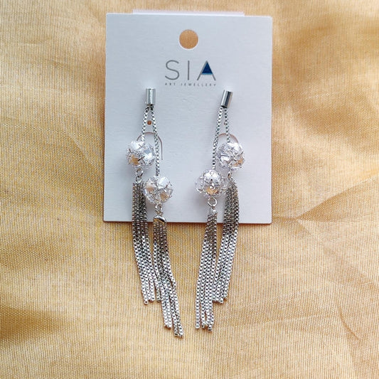 Stunning Drop Diamond Chain Earring