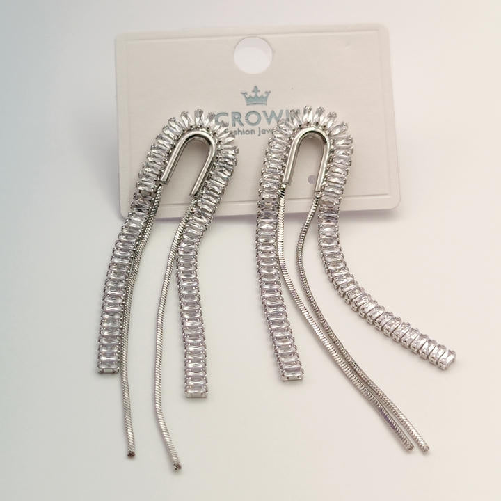 Elegant Drop Diamond Chain Earring