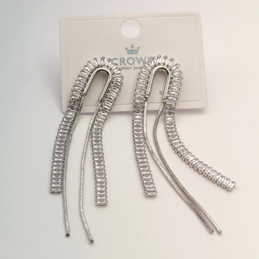 Elegant Drop Diamond Chain Earring