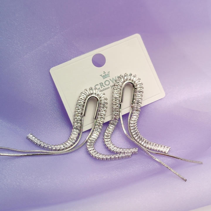 Elegant Drop Diamond Chain Earring