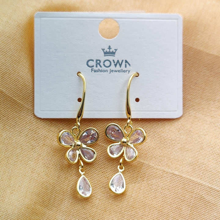 Drop Flower Diamond Earring