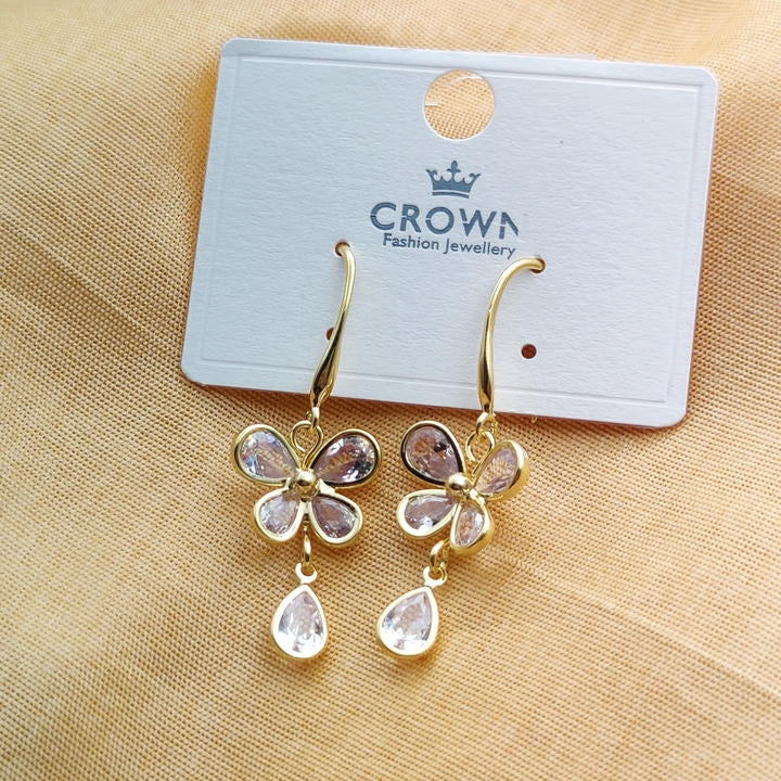 Drop Flower Diamond Earring