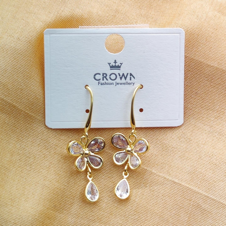 Drop Flower Diamond Earring