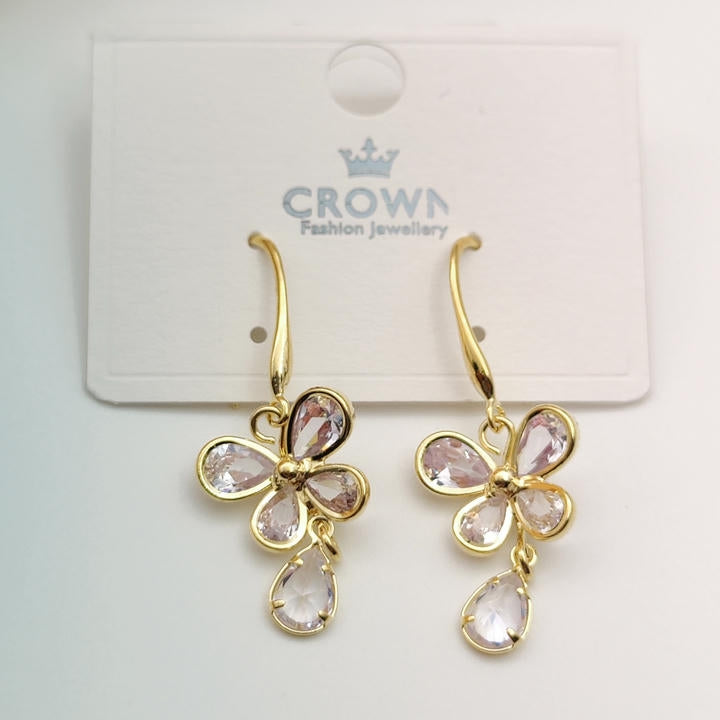 Drop Flower Diamond Earring