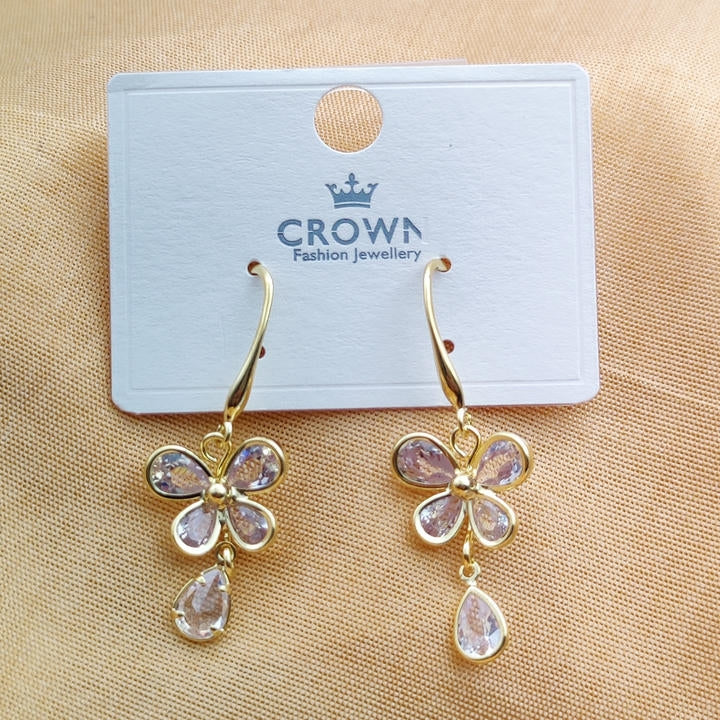 Drop Flower Diamond Earring