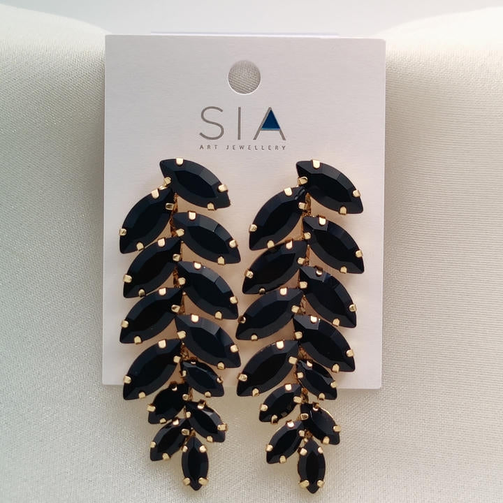 Elegant Diamond Leaf Earring