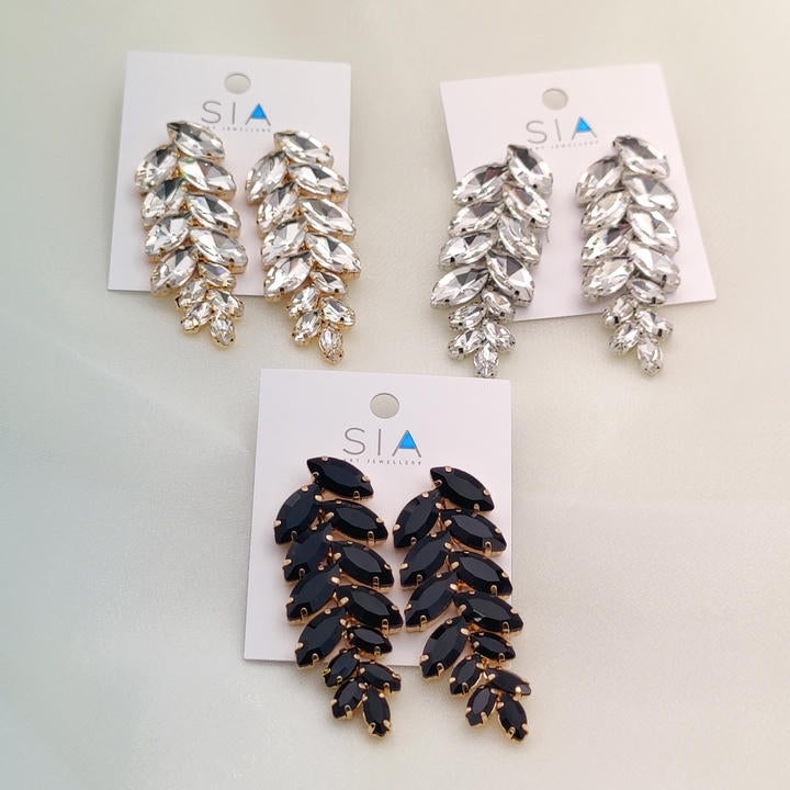 Elegant Diamond Leaf Earring