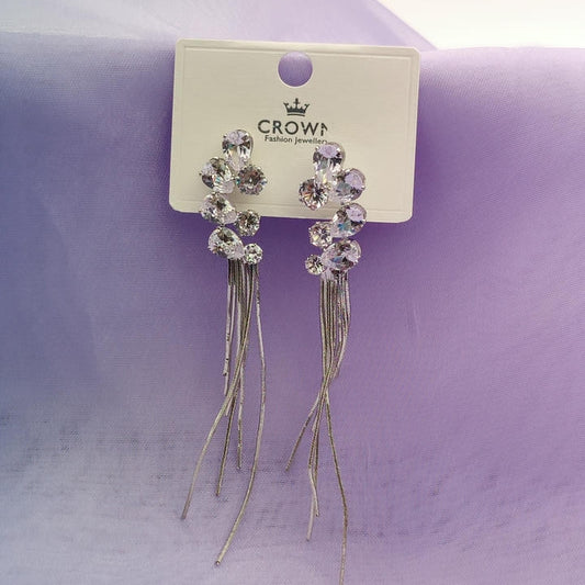 Drop Diamond Chain Earring