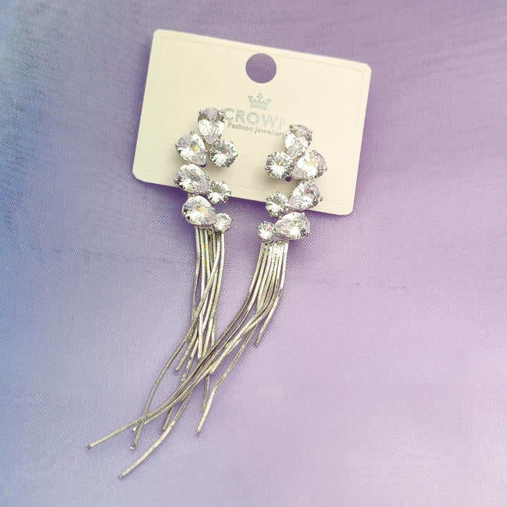 Drop Diamond Chain Earring