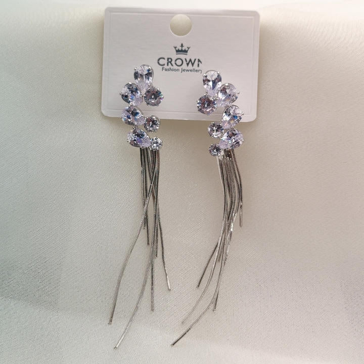 Drop Diamond Chain Earring