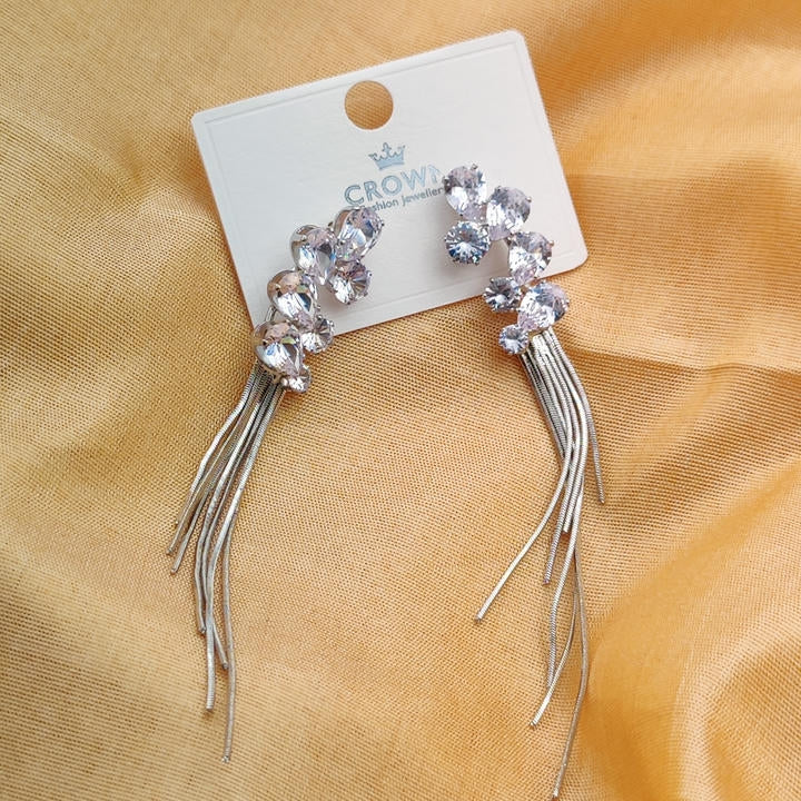 Drop Diamond Chain Earring
