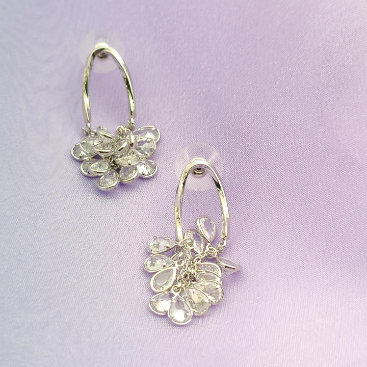 Elegant Drop Diamonds Bunch Earring