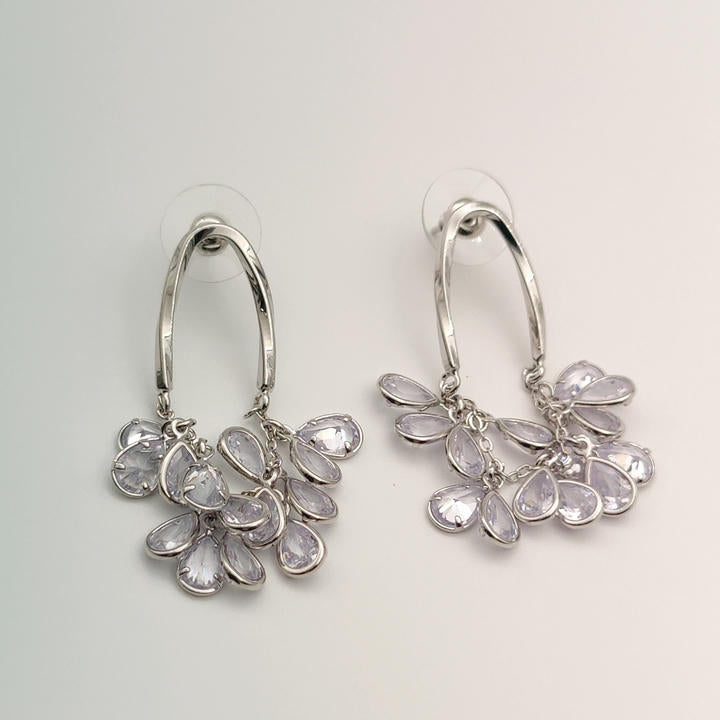 Elegant Drop Diamonds Bunch Earring