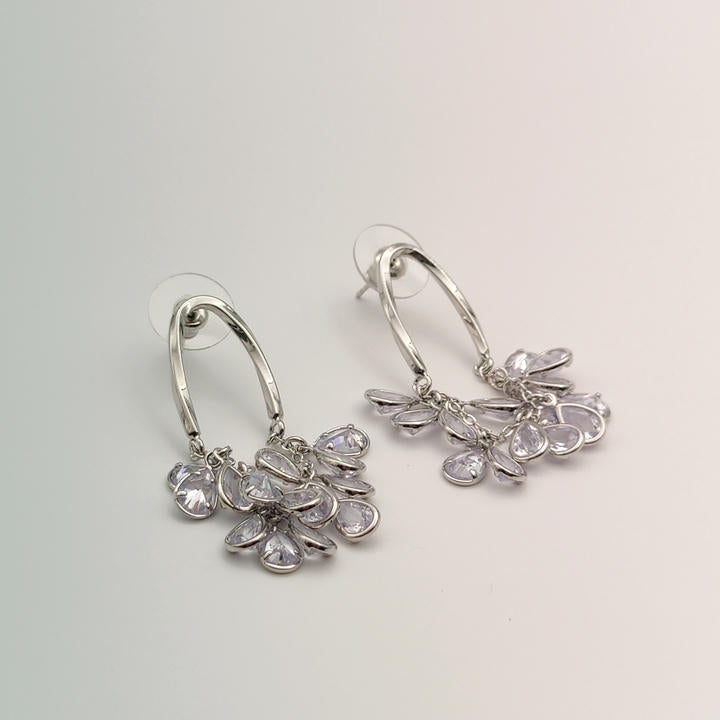 Elegant Drop Diamonds Bunch Earring