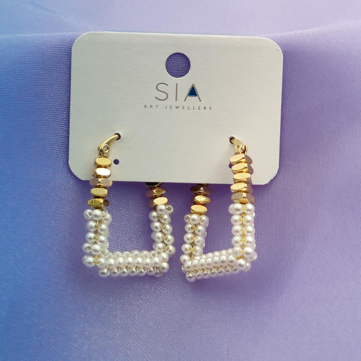 Elegant Pearl Hoop Earring