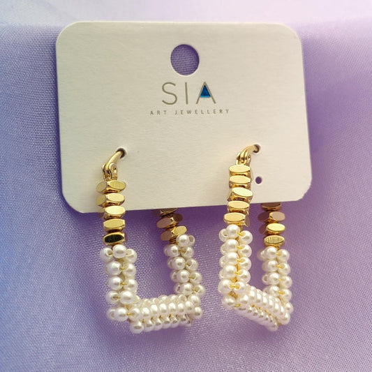 Elegant Pearl Hoop Earring