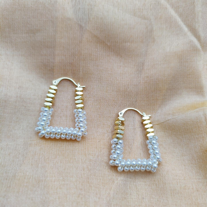 Elegant Pearl Hoop Earring