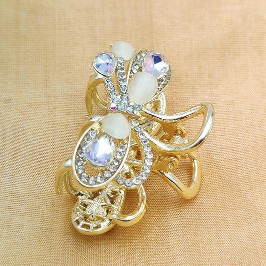 Elegant Hair Clutcher With Diamonds And Resin Stone