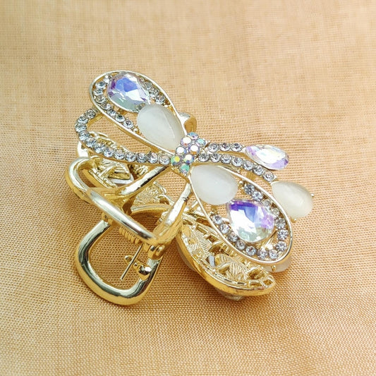 Elegant Hair Clutcher With Diamonds And Resin Stone