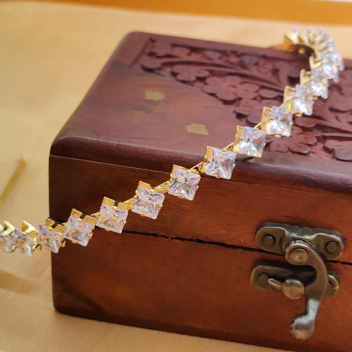 Elegant Hair Belt With Zircon Diamonds