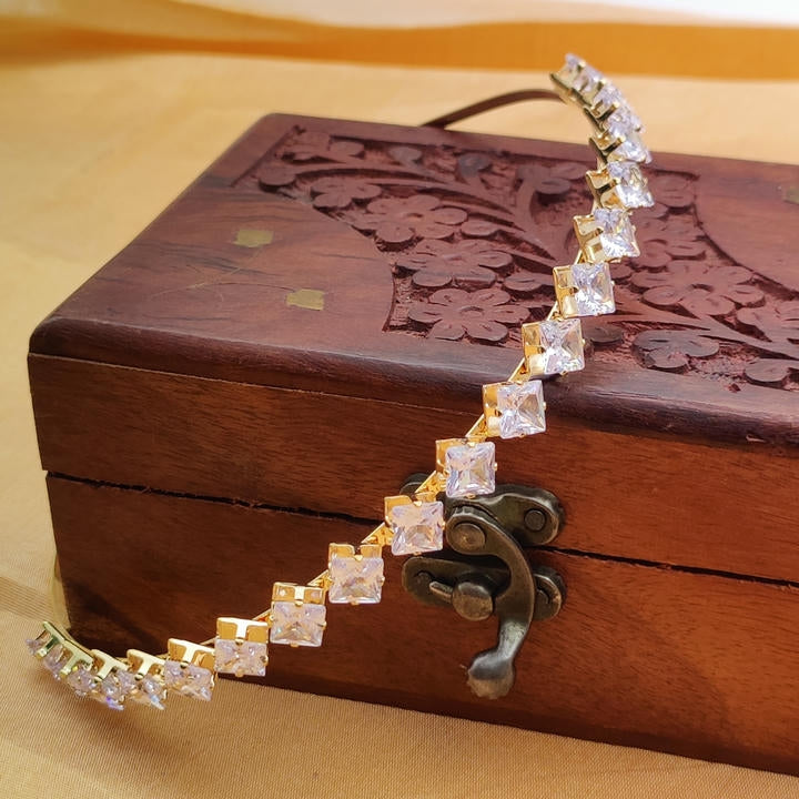 Elegant Hair Belt With Zircon Diamonds