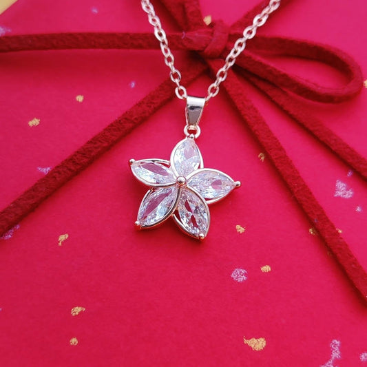 Trendy AD Stone Flower Necklace