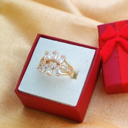 Sparkling AD Stone Ring