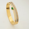 Anti Tarnish Elegant Green Emerald Kada Bracelet