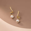 Korean Diamond Drop Pearl Earring