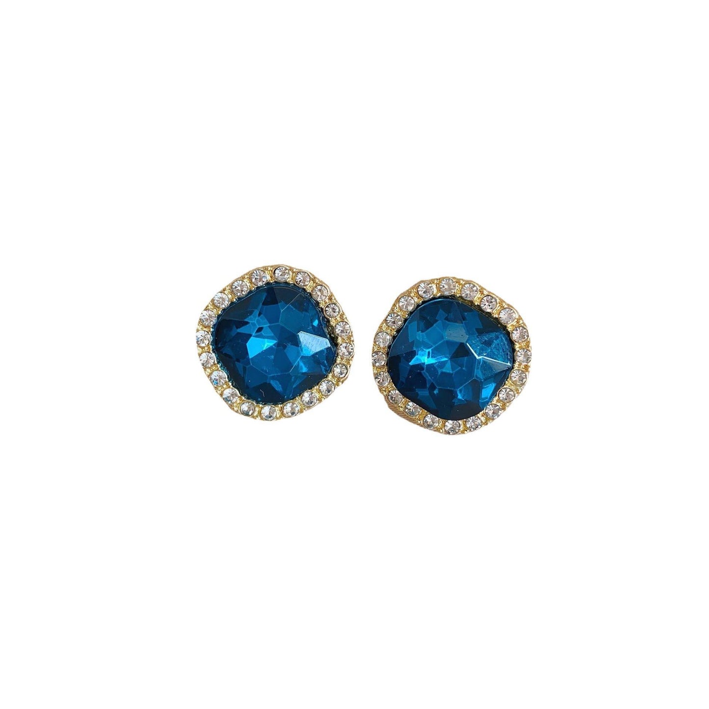 Korean Luxury Elegant Blue Square Earrings