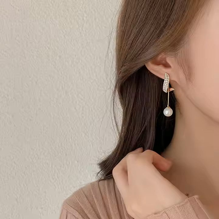 Dimond Pearl Drop Earrings