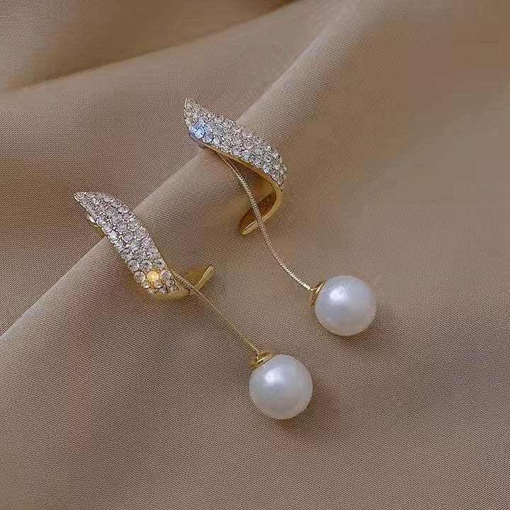 Dimond Pearl Drop Earrings