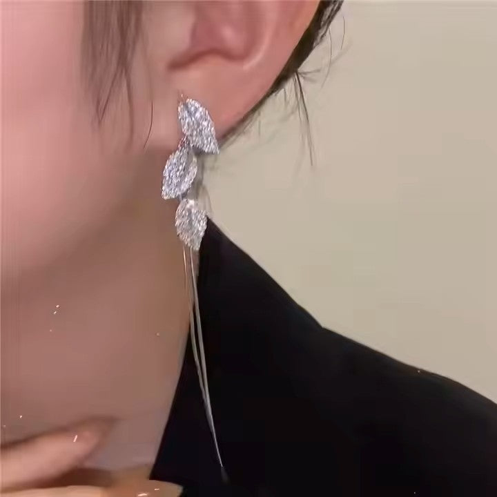 Leaves Long Tassel Earrings