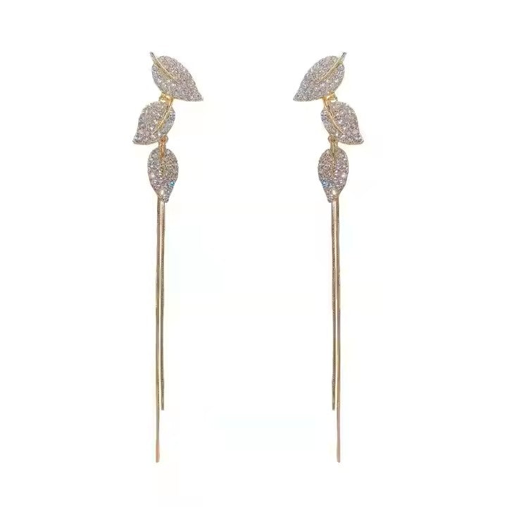 Leaves Long Tassel Earrings