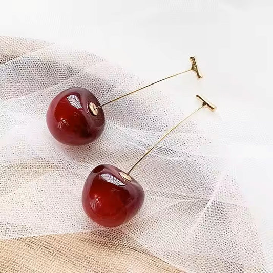 Trendy Cherry Drop Earrings