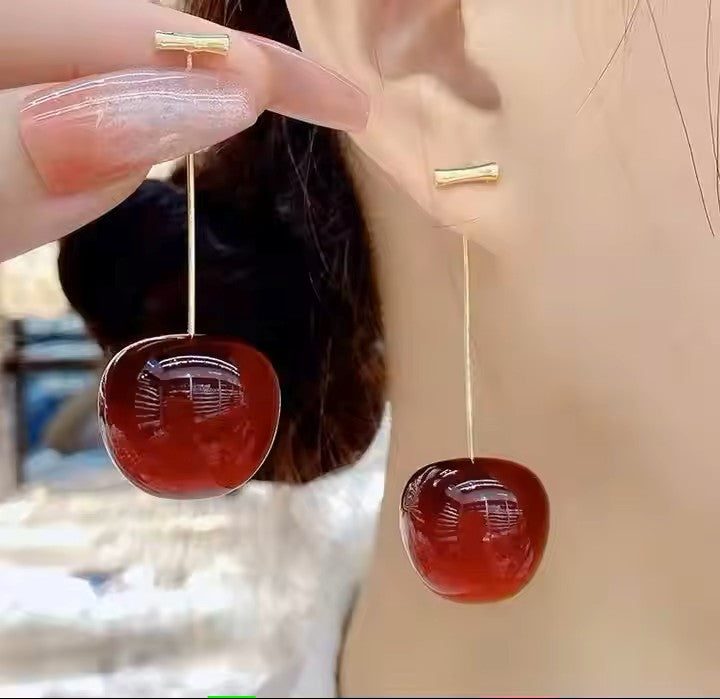 Trendy Cherry Drop Earrings