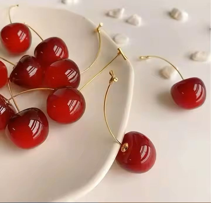 Trendy Cherry Drop Earrings