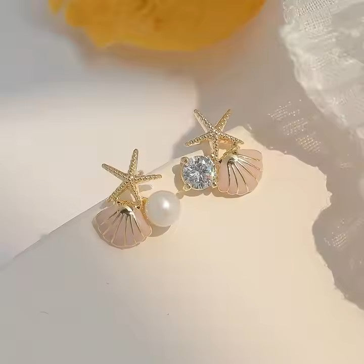 Starfish Shell Earrings