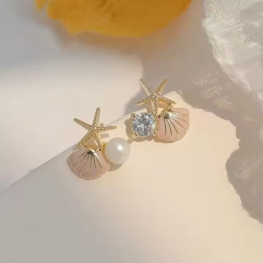 Starfish Shell Earrings